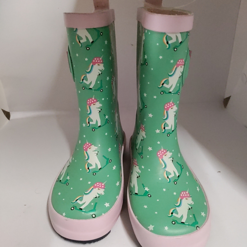 Girls Unicorn Waterproof Rain Boots New No Tags Size M 7/8
